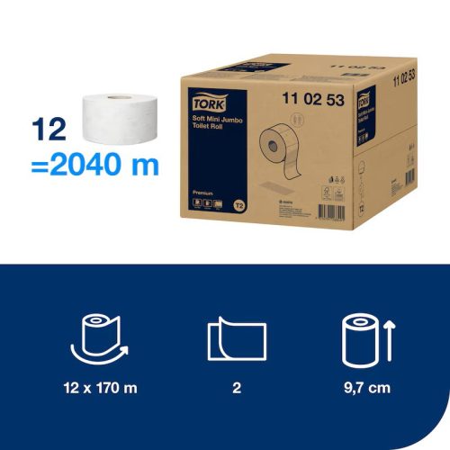 110253 Tork Premium toalettpapír mini jumbo, soft  T2 rendszerhez