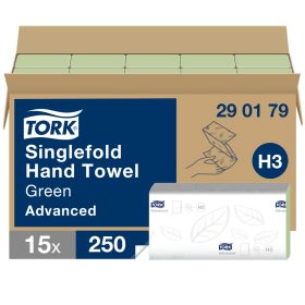   290179 TORK zöld singlefold kéztörlő 23X24,8cm  15x250 db/krt