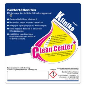 Kliniko-sept kézfertőtlenítő habszappan kísérőmatrica