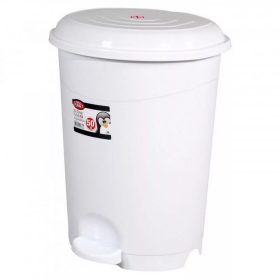   Pedálos szemetes kuka műanyag LUXURY fehér kivehető kosárral 50L UP129