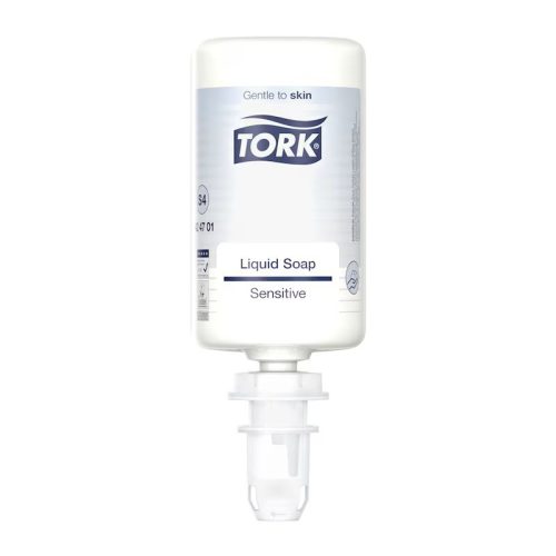 424701 Tork folyékony szappan érzékeny bőrre 6 darab + 1 darab Tork szappan- és kézfertőtlenítő-adagoló 90%-os kedvezménnyel